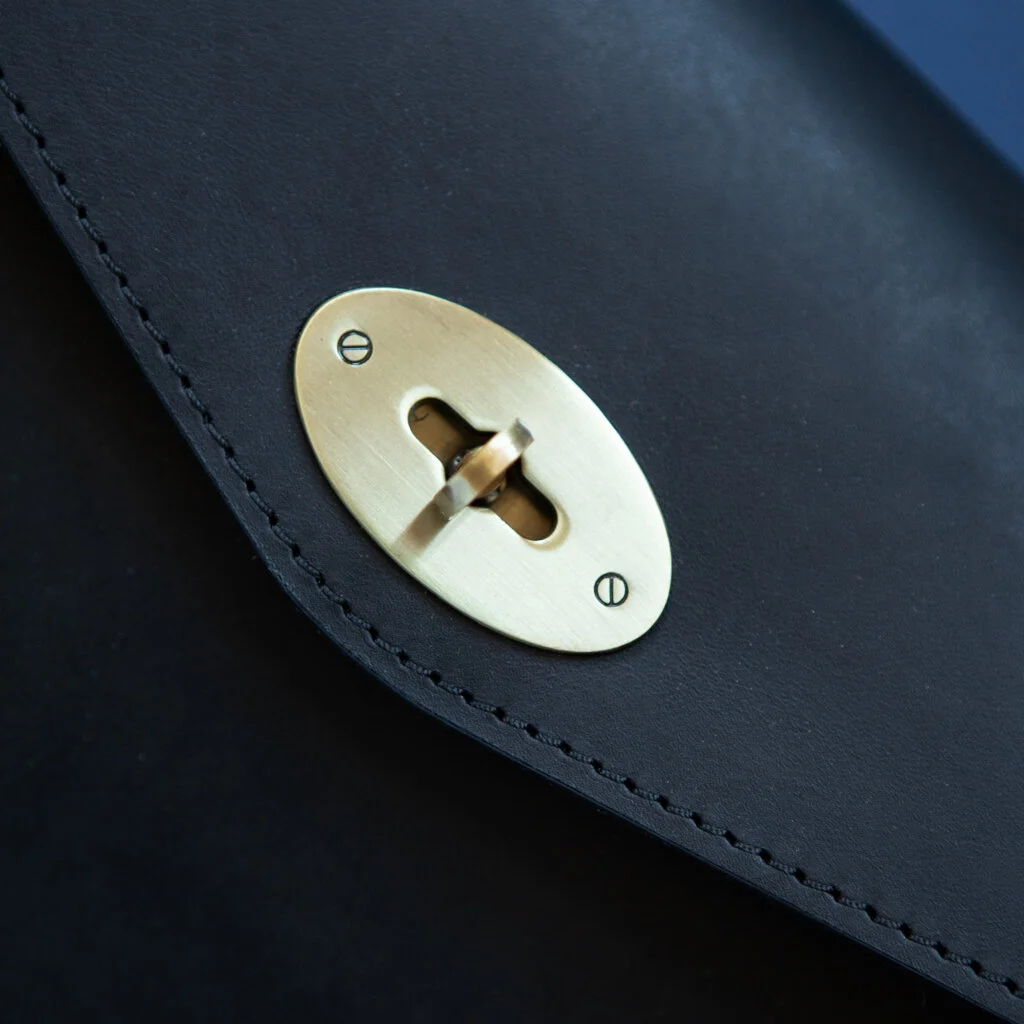 Black Leather Curve Bag — Williams Handmade